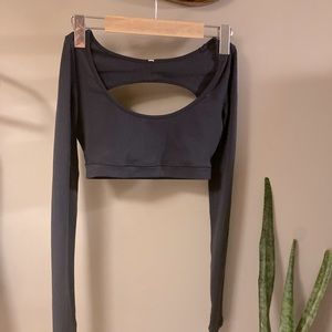 Lululemon Navy Blue Crop Long Sleeve Top
